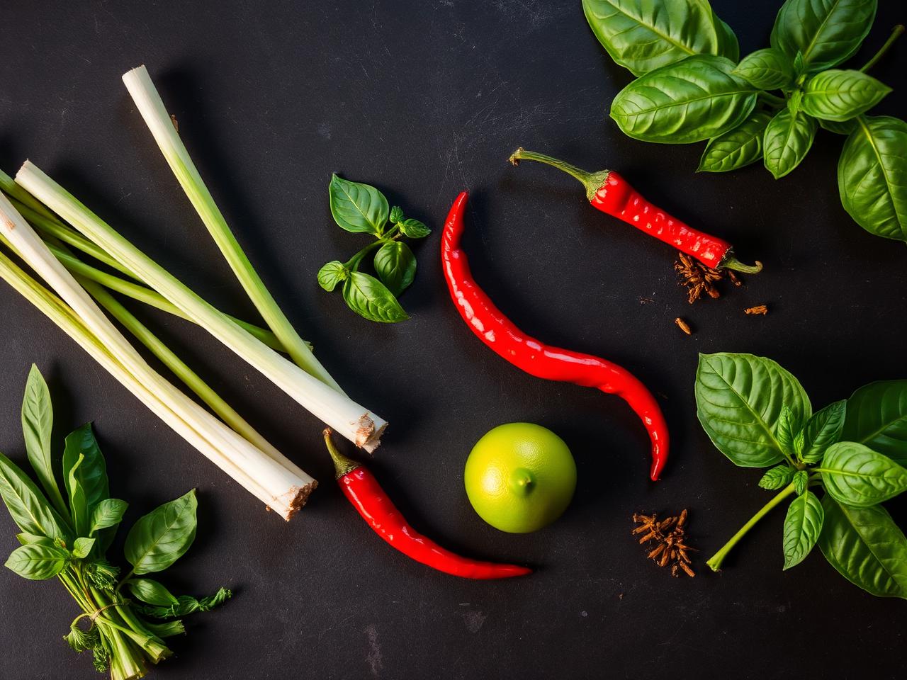 Frische Thai-Kräuter und Gewürze